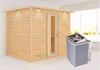 Karibu Sauna Innenkabine Sonara Innensauna 3 Sitzbänke aus Holz Saunakabine mit 40 mm Wandstärke Dampfsauna mit Montagematerial Bild 2