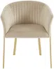 Vente-unique - ZAOVA Stuhl SamtStoff Beige - B 57 cm x H 76 cm x L 61 cm Bild 4
