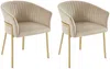 Vente-unique - ZAOVA Stuhl SamtStoff Beige - B 57 cm x H 76 cm x L 61 cm Bild 3