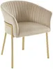 Vente-unique - ZAOVA Stuhl SamtStoff Beige - B 57 cm x H 76 cm x L 61 cm Bild 5