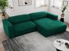 Ecksofa PASADENA, freistehendes Ecksofa, breite Armlehnen, Federsitz - rechts - Dunkelgrün Velours Bild 3