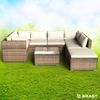 BRAST Gartenmöbel Lounge Sofa Couch Set Serenity Braun Poly-Rattan für 5 Personen Bild 2