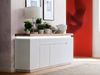 Sideboard >Lisa< in Weiß matt aus Massivholz - 200x81x40cm (BxHxT) Bild 2