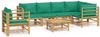 vidaXL 7-tlg. Garten-Lounge-Set mit Grünen Kissen Bambus 3155157 Bild 2