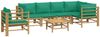 vidaXL 7-tlg. Garten-Lounge-Set mit Grünen Kissen Bambus 3155157 Bild 3