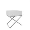 AX LIVING Nachttisch modern Aleio X – 45 cm breit, weiß, Chromgestell Bild 2
