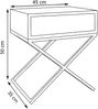 AX LIVING Nachttisch modern Aleio X – 45 cm breit, weiß, Chromgestell Bild 4