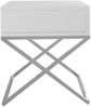 AX LIVING Nachttisch modern Aleio X – 45 cm breit, weiß, Chromgestell Bild 3