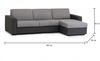 Dmora Schlafsofa mit Halbinsel Allegria, Sofa mit umkehrbarer Containerhalbinsel, schmale Armlehnen, 100 % Made in Italy, 260 x 95 x 90 cm, Grau und Anthrazit Bild 3