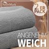 NatureMark Duschtücher 2er-Set Frottier Duschtücher 70x140cm, 100% Baumwolle (2-St), Premium Qualität, DUSCHTUCH, Dusch-Handtuch, 70x140cm, Silber grau Bild 2