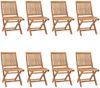 vidaXL Klappbare Gartenstühle mit Kissen 8 Stk. Massivholz Teak 3072884 Bild 3