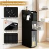 Schmaler Badezimmerschrank mit 2 Schubladen & Taschentuchbox Platzsparender Badschrank Schwarz Bild 3