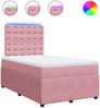 vidaXL Boxspringbett mit Matratze Rosa 120x200 cm Samt 3294627 Bild 2