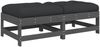 vidaXL Gartenhocker mit Kissen 2 Stk. Grau Massivholz Kiefer 825585 Bild 2