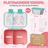 Bundviel Lunchbox Brotdose Kinder mit Fächern Bento Box Auslaufsicher Lunchbox, PP+ABS, (mit 100ml Edelstahl-Dippschale, Kindergarten und Schule - Mädchen und Jungen, Vesperbox, Snackbox) Bild 1