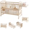 MODFU Babybett in Naturfarbe, 120-160x60x95 cm, Ideal als Beistellbett, ohne Matratze, 1-tlg, Inkl. Wickeltisch & Ablage, klappbar & verlängerbar(40cm) Bild 2