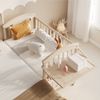 MODFU Babybett in Naturfarbe, 120-160x60x95 cm, Ideal als Beistellbett, ohne Matratze, 1-tlg, Inkl. Wickeltisch & Ablage, klappbar & verlängerbar(40cm) Bild 4
