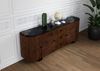 Sideboard Mango 200x40x80 dunkelbraun lackiert / Marmor schwarz FLORENZ #222 Bild 2