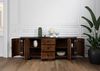 Sideboard Mango 200x40x80 dunkelbraun lackiert / Marmor schwarz FLORENZ #222 Bild 5