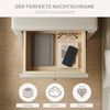 Nachtschrank 2er Set 2 Nachttische mit Schubladen Nachtkommode Beistelltisch Stoff Beige Schlafzimmer Bild 5