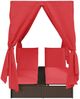 vidaXL Doppelte Sonnenliege Rot 205 x 129 x 200 cm Poly-Rattan 3376133 Bild 5