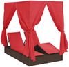 vidaXL Doppelte Sonnenliege Rot 205 x 129 x 200 cm Poly-Rattan 3376133 Bild 2