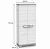 Kreher Mehrzweckschrank 'Sequoia' - Holz Optik Grau - aus Kunststoff - 2 in 1 - wetterfest Bild 3