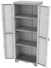 Kreher Mehrzweckschrank 'Sequoia' - Holz Optik Grau - aus Kunststoff - 2 in 1 - wetterfest Bild 2