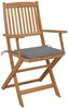 vidaXL Klappbare Gartenstühle 6 Stk. mit Kissen Massivholz Akazie 3065462 Bild 3