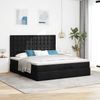 vidaXL Ottoman-Bett mit Matratzen & LEDs Schwarz 200x200 cm Stoff 3314199 Bild 4