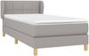 Einzelbett, Polsterbett mit Matratze Stoff Hellgrau 80x200 cm Bild 3