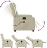 vidaXL Massagesessel mit Relaxfunktion, Kunstleder, Creme 3206189 Bild 5