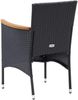 vidaXL 4X Gartenstuhl Akazienholz Rattan Schwarz Ergonomisch Bild 5