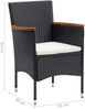 vidaXL 4X Gartenstuhl Akazienholz Rattan Schwarz Ergonomisch Bild 2