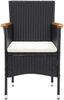 vidaXL 4X Gartenstuhl Akazienholz Rattan Schwarz Ergonomisch Bild 3