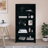 vidaXL Bücherregal Schwarz 80x35x154 cm Massivholz Kiefer 821693 Bild 3