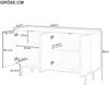Sideboard in Weiß H 80 x T 140 x B 42 cm aus MDF mit 4 Türen und verstellbaren Einlegeböden Bild 5