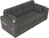 2-Sitzer Sofa aus Chenille 172x75x82 cm mit USB-Anschlüssen & Stauraum, grau Bild 5