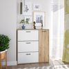 Schuhschrank >CLASS< 3 Klappen, 1 Tür, Nodi Eiche Dekor /Artik Weiß - 105x112x24 (BxHxT) Bild 4