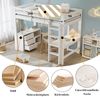Novelux Hochbett 90x200 mit Schreibtisch und Stauraum – Kinderhochbett aus Kiefer/MDF in Weiß, mit Regal, Schubladen, 4-stufiger Leiter, inkl. Lattenrost Bild 3