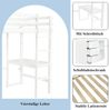 Novelux Hochbett 90x200 mit Schreibtisch und Stauraum – Kinderhochbett aus Kiefer/MDF in Weiß, mit Regal, Schubladen, 4-stufiger Leiter, inkl. Lattenrost Bild 4