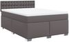 vidaXL Boxspringbett mit Matratze Grau 160x200 cm Kunstleder 3288430 Bild 3