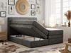 Boxspringbett mit Kopfteil und Topper, Polsterbett - LUKA-KING - 120x200cm - Dunkelgrau Velours - H3 Bild 2