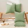 Kissenbezug 50x50 Salbei Grün Kordsamt 4er Set gestreiftes Muster Sofa Couch Bild 2