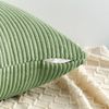 Kissenbezug 50x50 Salbei Grün Kordsamt 4er Set gestreiftes Muster Sofa Couch Bild 4