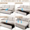HOMYEDAMIC Schlafsofa 172x187 cm Schlafsofa 2-Sitzer Sofa Couch, Schlafsofa mit Matratze Variables Sofa Doppel-Liege Bild 4