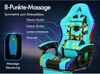 ALFORDSON Gaming-Stuhl 12 RGB LED-Farben Fernbedienung, Gleitschienen-Armlehne (1 St), Einziehbare Fußstotze B-Punkt Massage verstellbares kopfkissen Bild 4