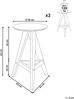 Set mit 2 Barhockern AROMA Holz Hellbraun Bild 2