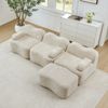 Modulares Ecksofa aus Samt, rahmenlos, mit tiefer Sitzfläche, 288 x 167 x 70 cm, Beige Bild 5