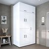 Roomart Waschmaschinenschrank - DORA-I- 115 cm breit - Wasch- & Trocknerschrank mit Türen & Ausziehbrett, Waschmaschinen-Überbau für Waschküche & Hauswirtschaftsraum • Weiß Bild 2